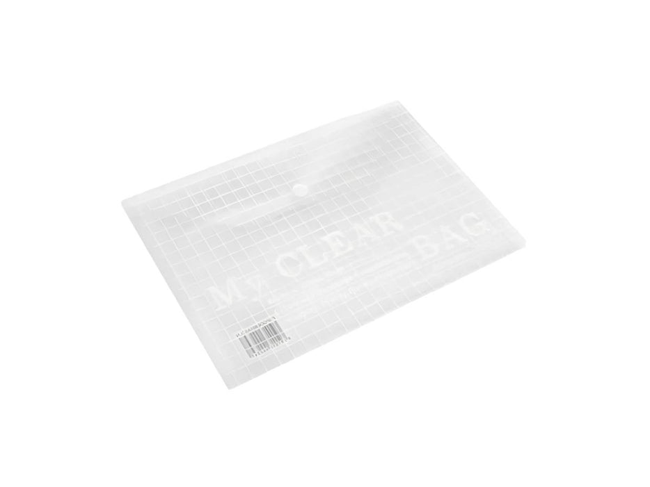 FIS Document Bag ""My Clear Bag"" A4 12/pack White FSPGDB801A4CN