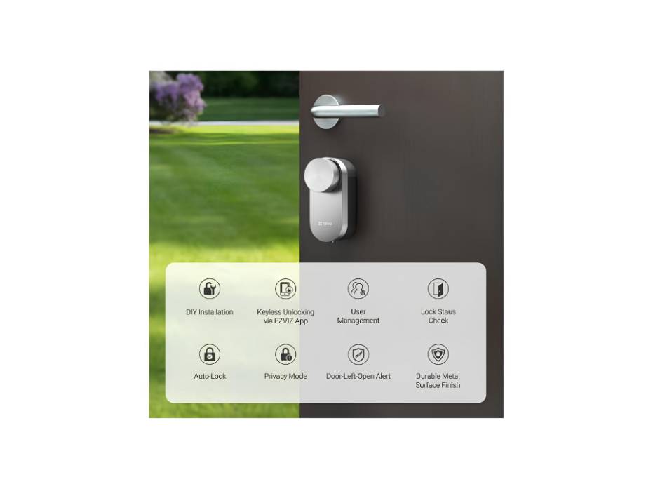 EZVIZ DL01Pro Smart DIY Lock - Bluetooth & ZigBee Enabled, Multi-Method Keyless Entry, Remote Control, Anti-Tamper Alerts, Easy Installation