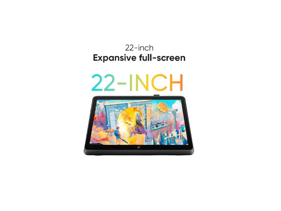 XP-pen Artist 22 Plus Digital Drawing Display Digital Tablet with 22 Inch Screen, 8 bit color, 99% sRGB, Fully Laminated Screen, With Stylus and Adjustable Stand