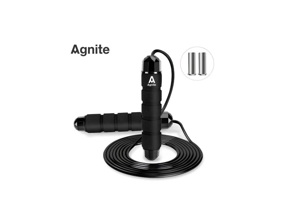 Agnite ER040 Steel Wire Jump Rope – Adjustable Length, Durable Design & Soft Foam Handles for Cardio, Endurance & Speed Training