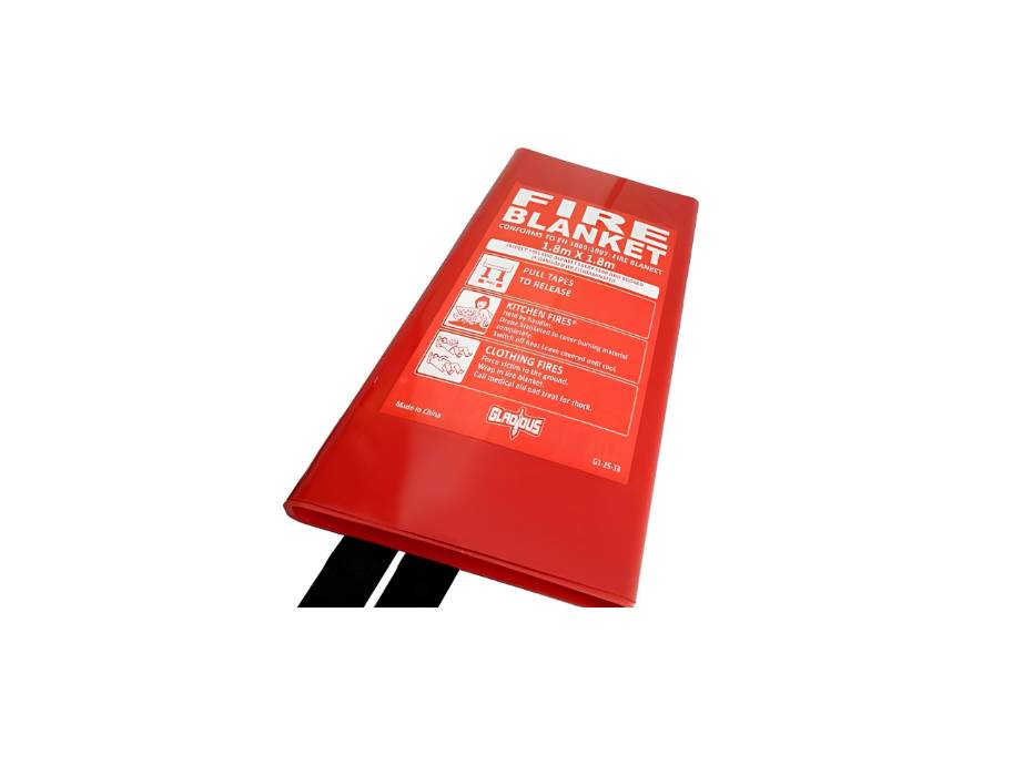 Gladious Fire Blanket, Flash PVC Box, 1.8 Meters x 1.8 Meters