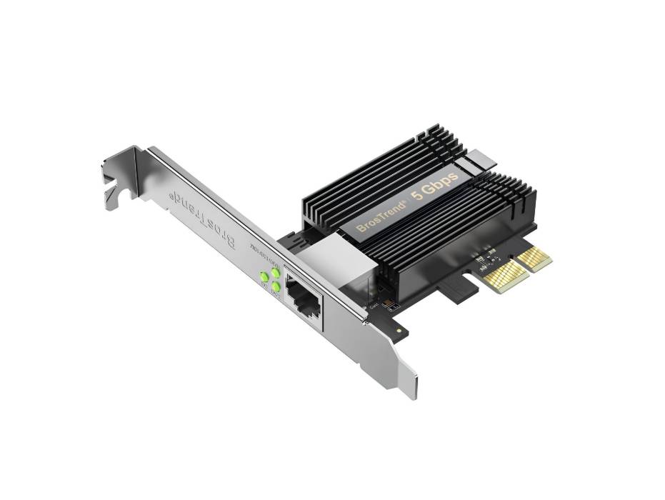 BrosTrend 5Gb PCIe Network Card, PCIe Ethernet Card with Extra Low-Profile, PCI Express Network Adapter