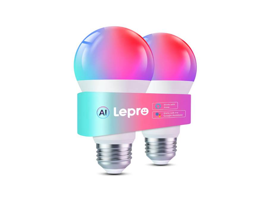 Lepro B2 AI Smart Bulb E27, 1100LM 10W (Replace 75W), Music Sync Bluetooth & WiFi Bulb, Voice Control Screw Light Bulbs, Personalized AI Lighting Designer, Work with Alexa & Google Assistant, 2 Packs