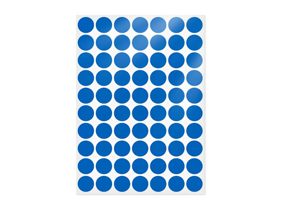 Round Labels, Dots, 19 mm, Blue, 700/pack