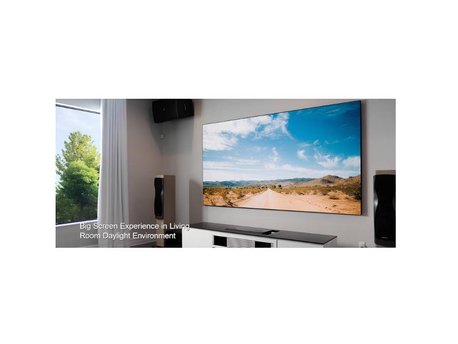 AWOL VISION 100" UST Projector Screen for Bright Day Light Using, 85% Ambient Light Rejecting (ALR) Fresnel Projector Screen for Ultra Short Throw Projector, Fixed Frame, Active 3D, HDR -D100