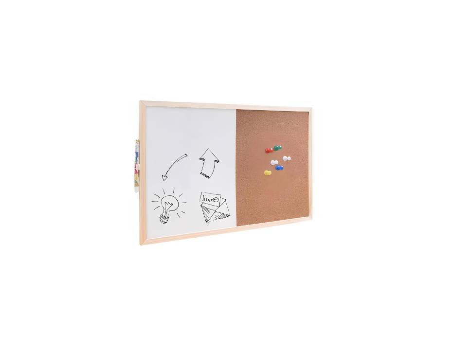 OYDAS Cork Board and  Magnetic Dry Erase White Board Combo,40x60cm Bulletin Board for Office