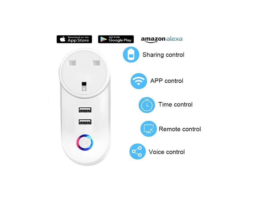 UanTii WiFi Smart Plug Tuya Smart Socket Timer Schedule Socket for Smart Home App Remote Control Compatible with Amazon Alexa Google Assistant Siri 16A