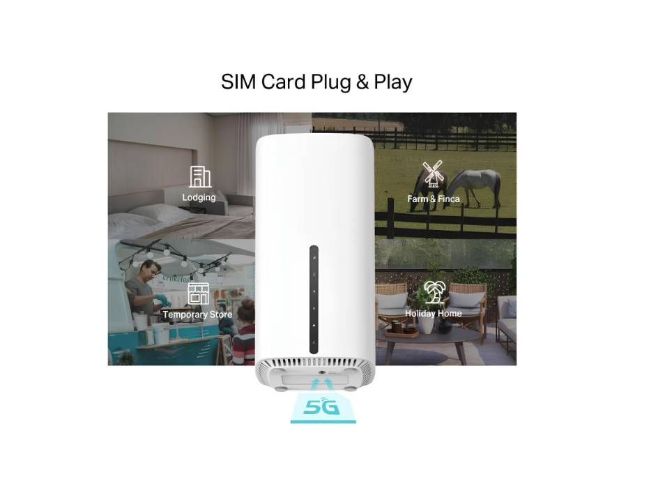 TP-Link Archer NX200 5G Wi-Fi 6 AX1800 Mbps Router with SIM, Dual Band, Plug & Play, Gigabit WAN/LAN Port, 4K-QAM, Beamforming, 8×5G/LTE, 2×Wi-Fi Internal Antennas, EasyMesh, HomeShield