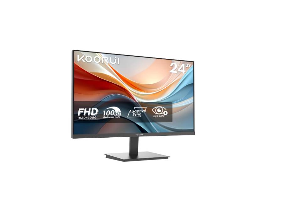 KOORUI E2412F 24 Inch Monitor Full HD, 100 Hz, 5ms, Eye Comfort, sRGB% 99 Farbumfangs, (1920 x 1080, HDMI, VGA, Neigbar, VESA 75x75)