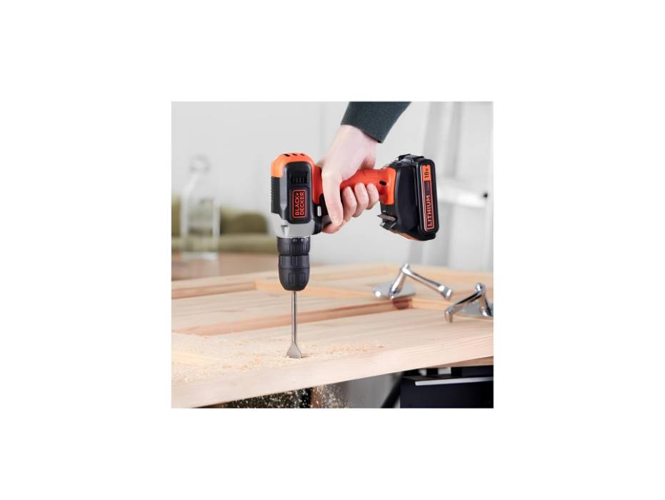 Black+Decker 18V 1.5Ah Li-Ion Cordless Drill Driver for Wood Drilling & Screwdriving/Fastening, Orange/Black