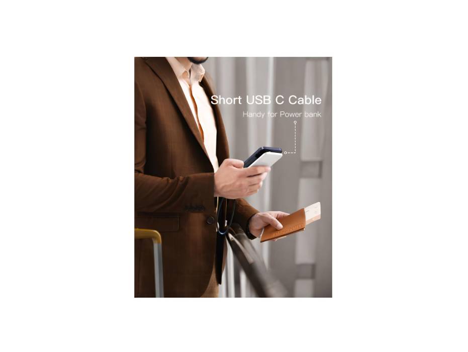 Stouchi USB C Cable 20CM Short 𝟏𝟎𝐆𝐁𝐏 USB 3.1 Gen 2 Nylon Braided Fast Charging Data Transfer Cable, USB A to USB C Charger for Android, Apple and Hard Drives