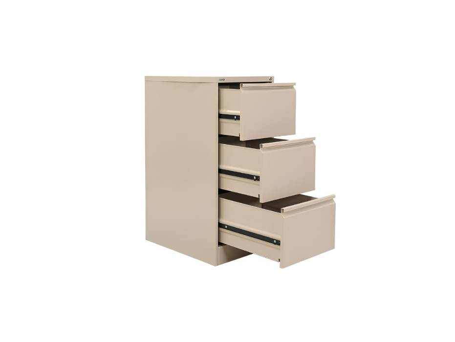 RIGID Vertical Steel Filing Cabinet with 3 Drawers for Legal Size | Large Metal Storage Cabinet for Office, Home & School Use, Beige