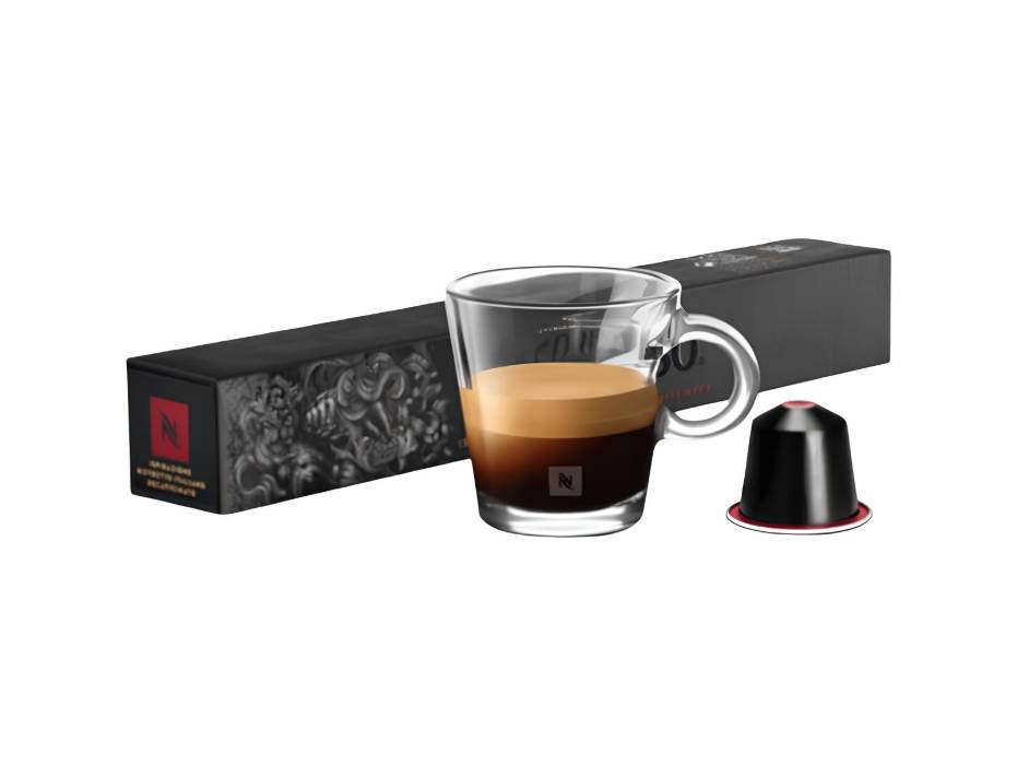 Nespresso Ispirazione Ristretto Italiano Decaffeinato, Intense, Intensity 10, 10 capsules