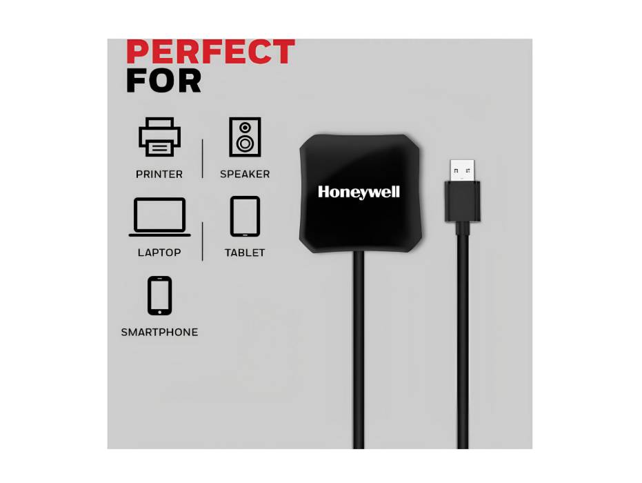 Honeywell Momentum 4-1 USB 3.0 Hub, 1.2M Cable, Max Current 900mA, Transmission Speed 5GBPS, Universally Compatible with all USB PC