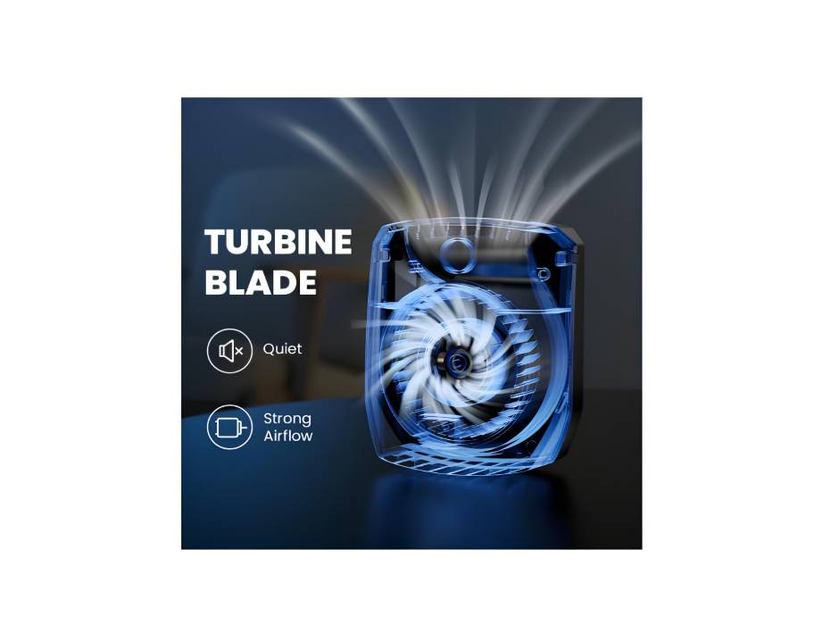 Portable Mini Waist Clip Fan, 5000mAh Rechargeable Battery, Wearable Necklace Fan with Max 20H Working Time, 3 Speeds