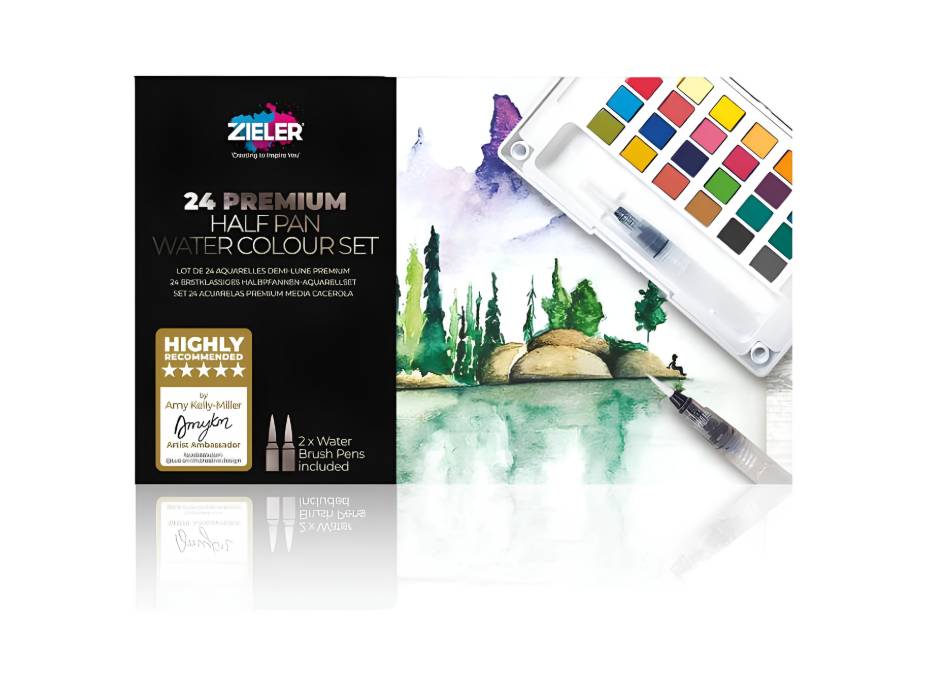 Zieler 24 Premium Half Pan Watercolor Set