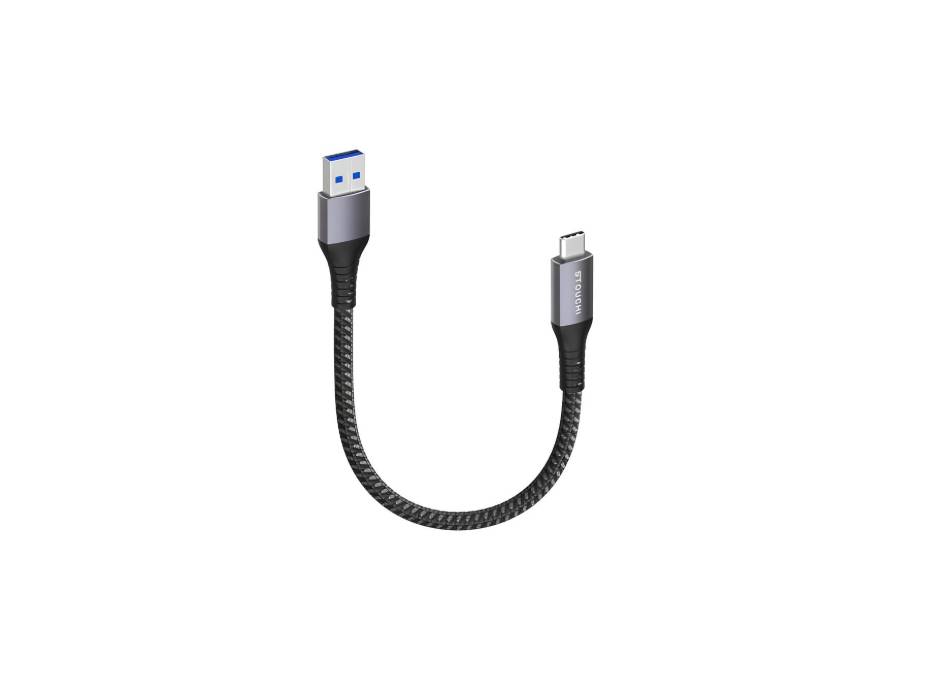 Stouchi USB C Cable 20CM Short 𝟏𝟎𝐆𝐁𝐏 USB 3.1 Gen 2 Nylon Braided Fast Charging Data Transfer Cable, USB A to USB C Charger for Android, Apple and Hard Drives