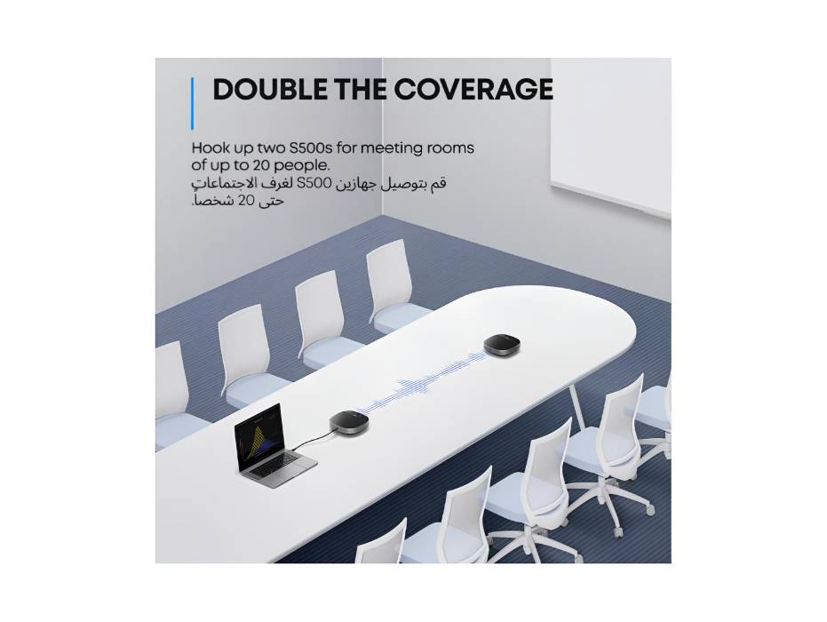 Anker PowerConf S500 Speakerphone with Zoom Rooms and Google Meet Certifications, USB-C Conference Speaker, Bluetooth Speakerphone for Conference Room