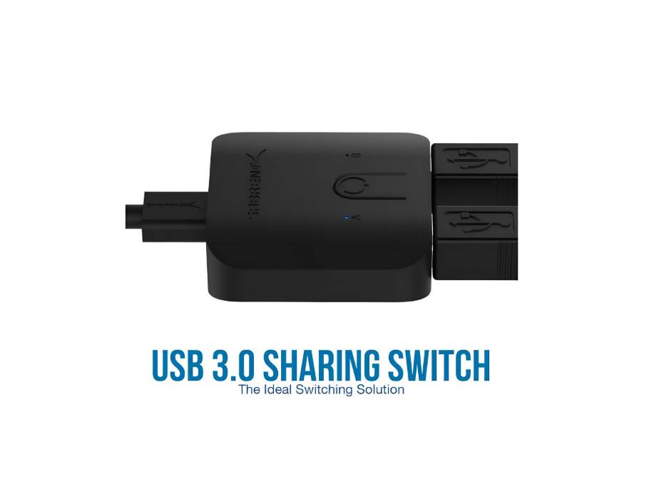 Sabrent USB 3.0 Sharing Switch for Multiple Computers and Peripherals LED Device Indicators