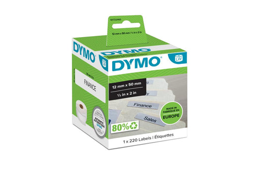 DYMO (99017) Suspension File Labels, White Paper, 50 x 12 mm, [220 Labels/Roll] - Altimus