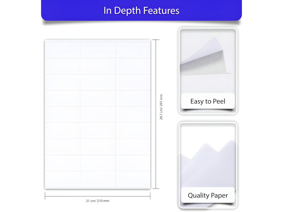 Multi Purpose Labels 70 x 31mm, 100Sheets/Box  (FSLA27-100)