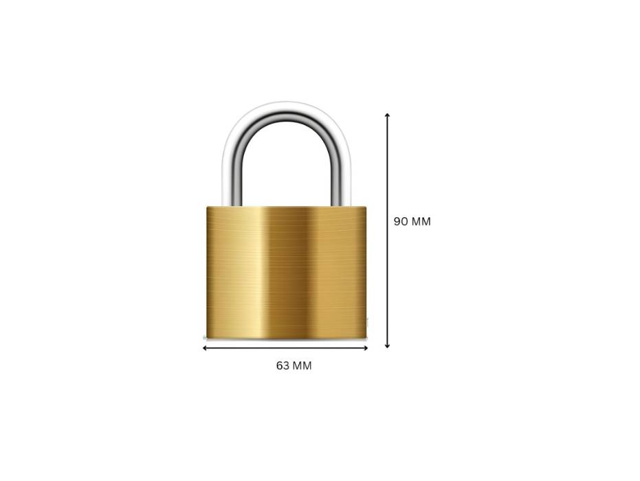 Padlock 63mm Solid Brass with Key