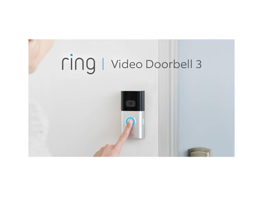 Ring Video Doorbell 3 - rechargeable battery powered, Wi-Fi doorbell security camera with two way talk, full HD video motion detection, night vision
