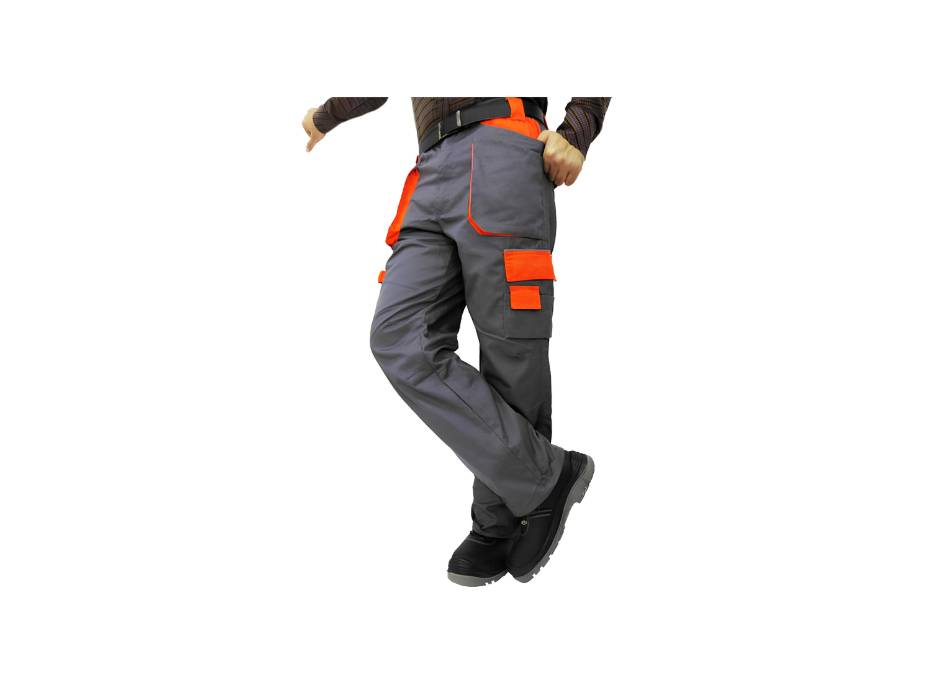 Empiral Spartan I Pantalon Cargo Pants, 65/35 Polyester/Cotton Fabric, Grey/ Orange, 4XL