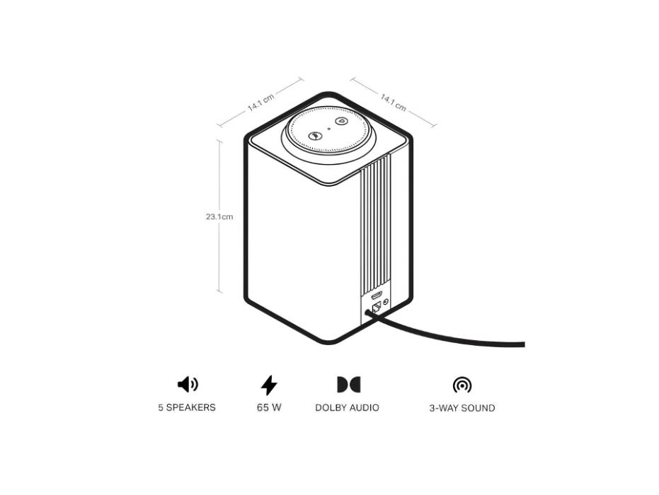 Yango Yasmina Max | Smart AI Speaker | Dolby Audio Sound, Rich Bass & Stereo Pairing | Speaks English & Arabic | YangoPlay unlimited Movies, Series, Music, Quran | Kids Teacher & Translator | Beige