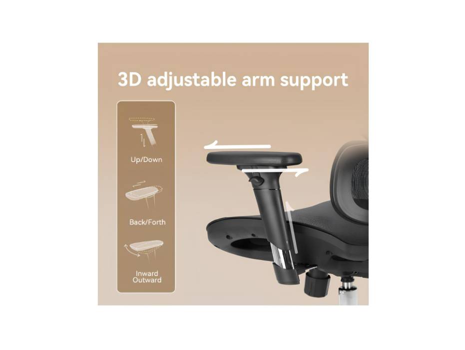 M56B Ergonomic Office Chair, High Back Desk Chair, Lumbar Support, Swivel Computer Task Chair with Adjustable Headrest, Tilt Function, Black