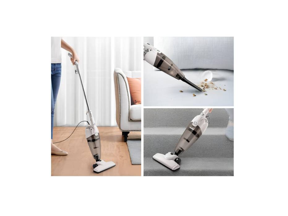 COMFEE ' Vacuum Cleaner 2 in 1 Handheld Stick Cleaner 5M Long Cord, 600W 16000Pa Suction 0.5L Large Capacity Excellent Central Filtration System- White