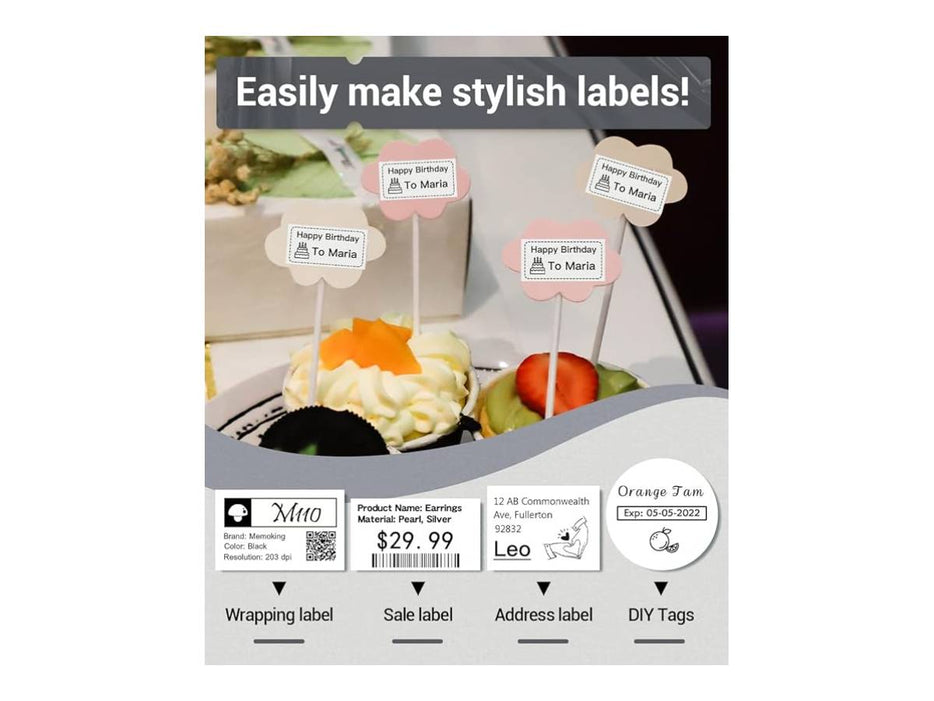 Phomemo M110 Portable Bluetooth Thermal Label Printer, IOS and Android