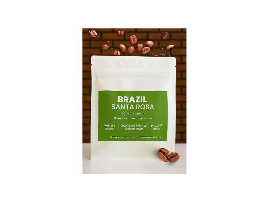 Brazil Santa Rosa, Catucai ( 100% ARABICA ) Espresso Roast Coffee Beans, 500g