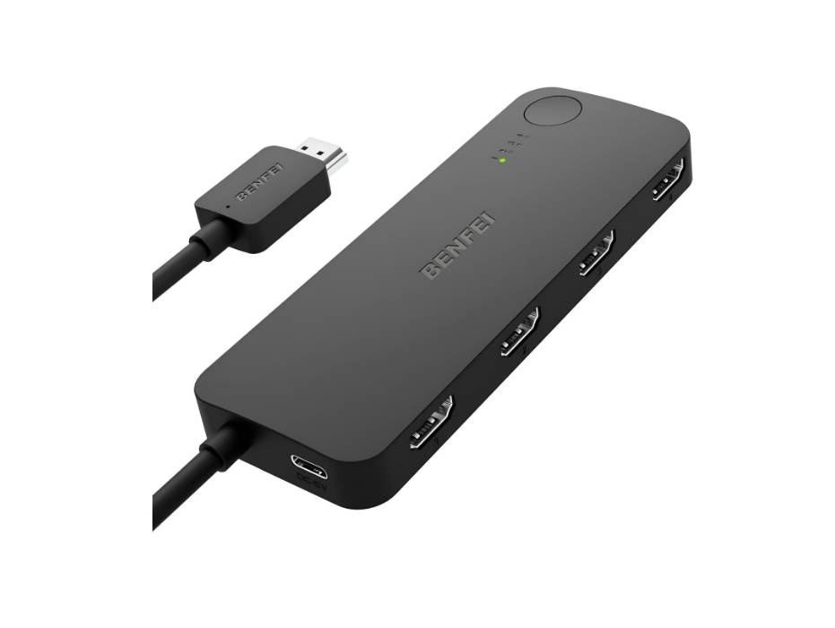 BENFEI HDMI Switch 4 in 1 Out 4K@60Hz, 2K@144Hz, HDCP 2.3 with Adaptive Equalization support 10M HDMI