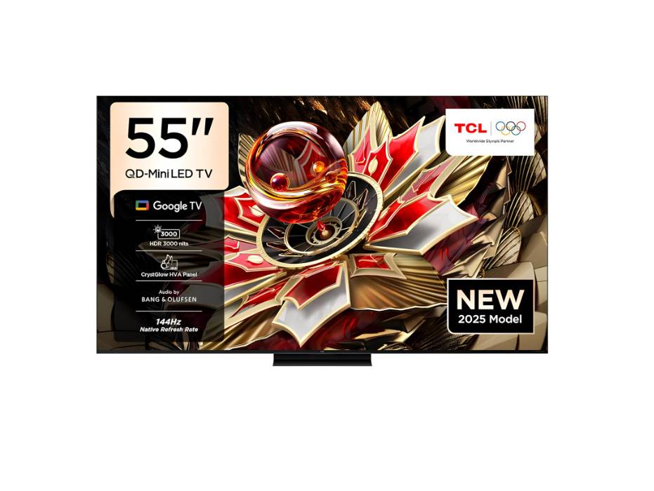 TCL 55 Inch Smart TV 4K QD-Mini LED Colorful Quantum Crystal HDR 2600nits Gaming Google TV, 144Hz Native Refresh Rate, Audio by Bang & Olufsen, Dolby Atmos, Game Master