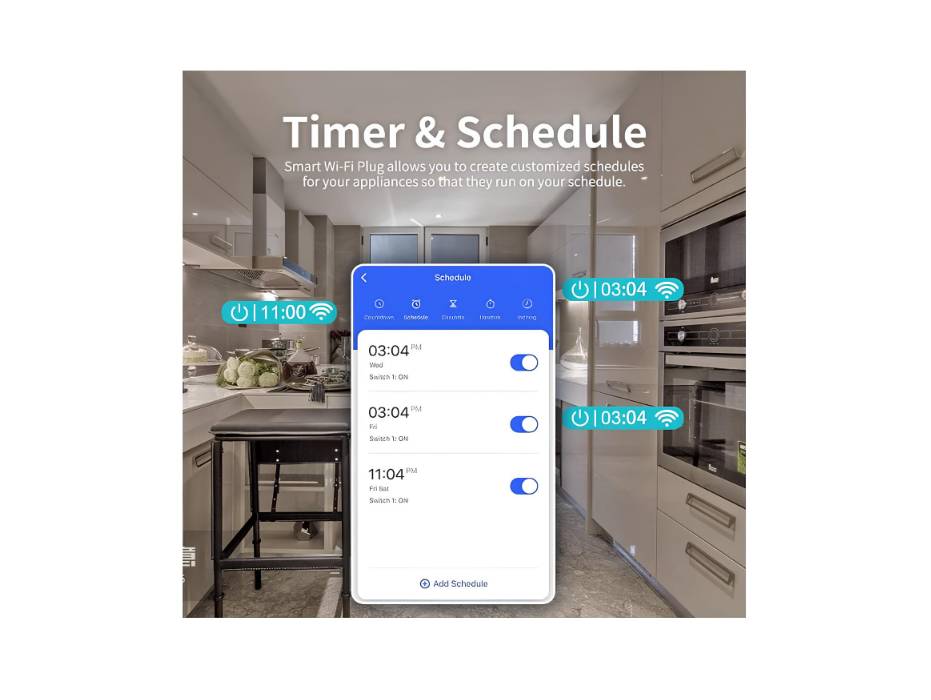 UanTii Smart Plug Tuya WIFI Double Socket Timing Schedule Wireless Smart Outlet Intelligent Smart Plug App Remote Control Works with Amazon Alexa and Google Home