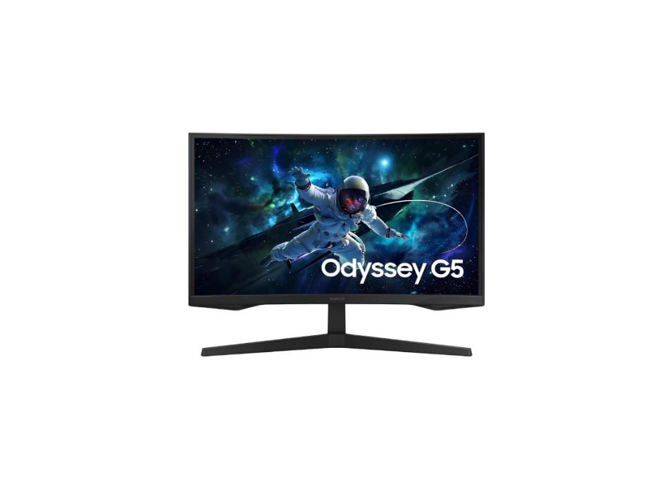 Samsung 27" Odyssey G5 G55C QHD Curved Gaming Monitor, 165Hz refresh rate and 1ms response time (MPRT), 1000R Curved Screen, AMD FreeSync, Middle East Version - LS27CG552EMXUE