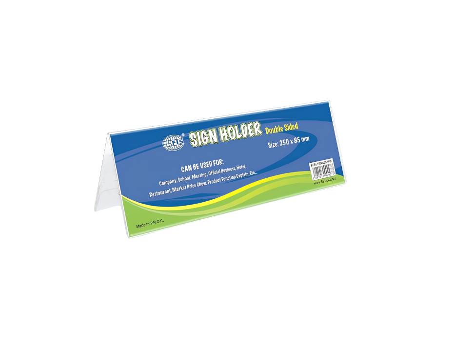 Acrylic Sign Holder A-Shape, Double Sided, 250x85mm (FSNA250x85N)