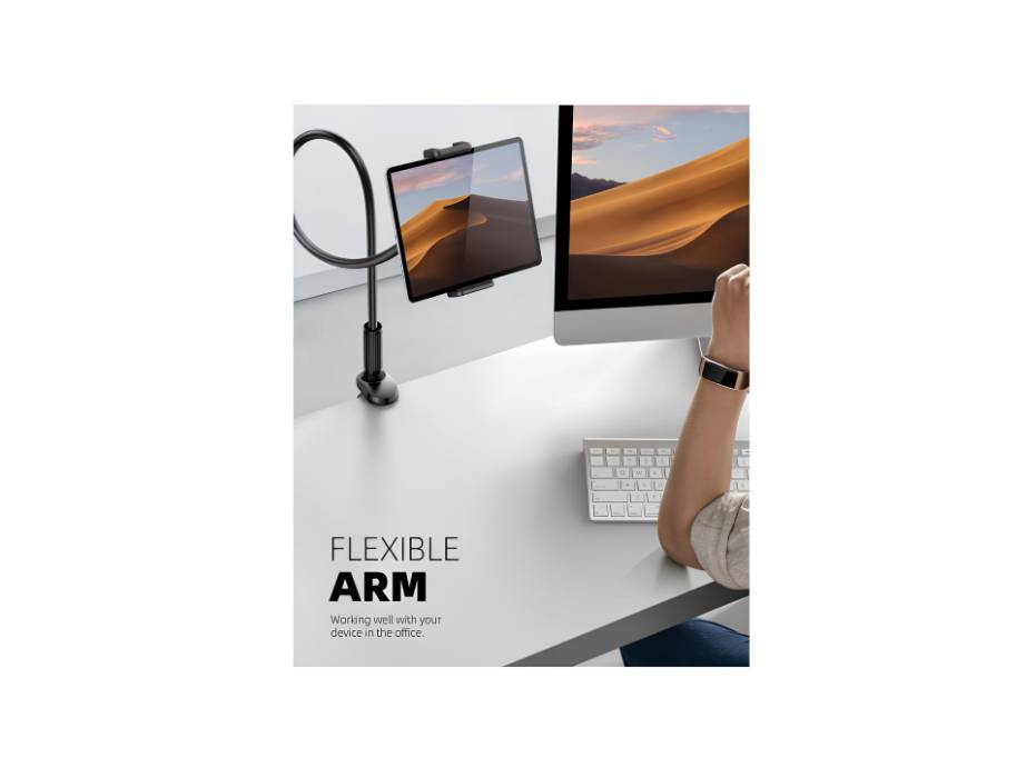 Lamicall Gooseneck Tablet Mount Holder - Flexible Tablet Arm Clamp Compatible with 4.7-11" Device