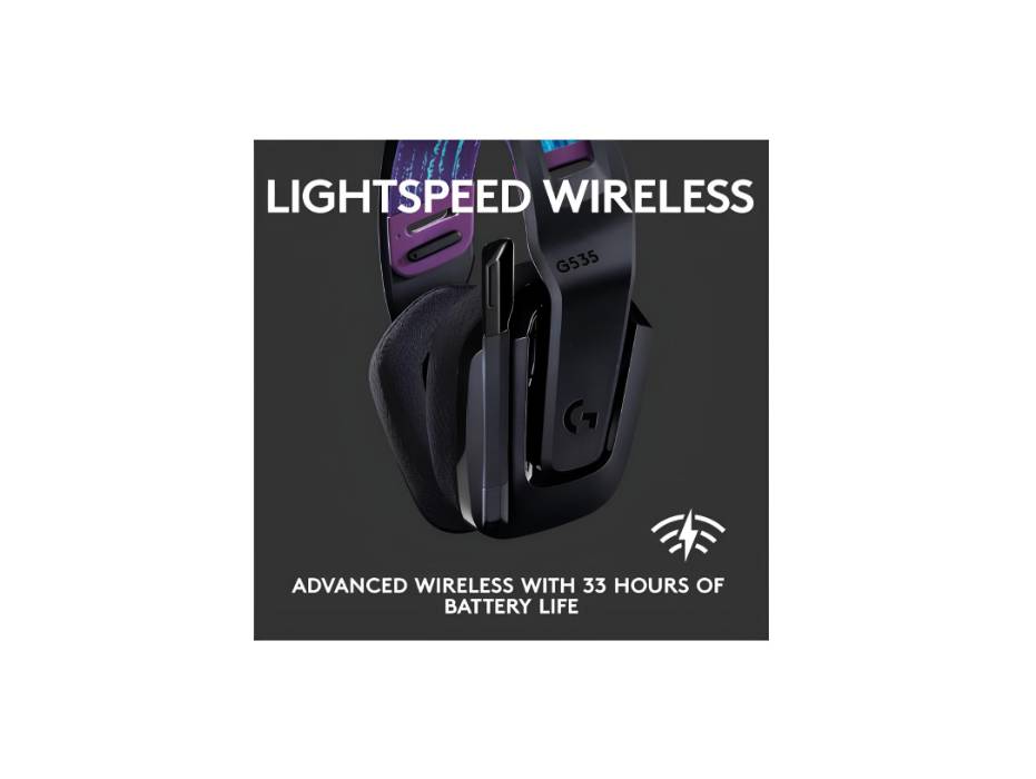 Logitech G535 LIGHTSPEED Wireless Gaming Headset for PC, PS4, PS5, USB rechargeable - Black