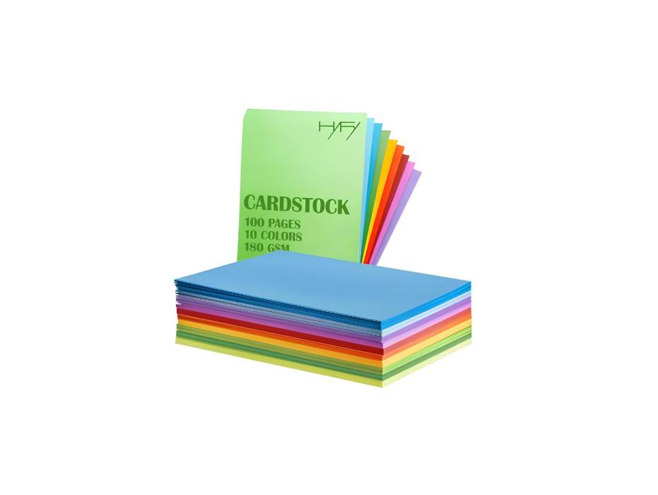 HYF Colored Cardstock, A4, 180gsm - Pack of 100