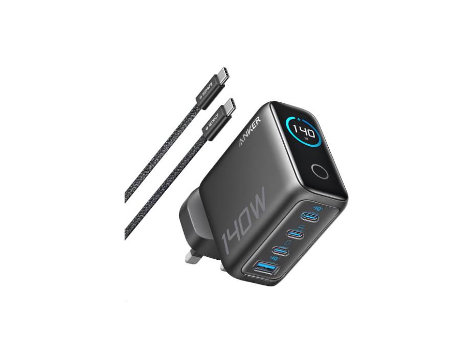 Anker 140W USB C Charger, Laptop Charger, 4-Port Multi-Device Fast Charging, Advanced GaN Power Adapter, Intuitive Touch Controls
