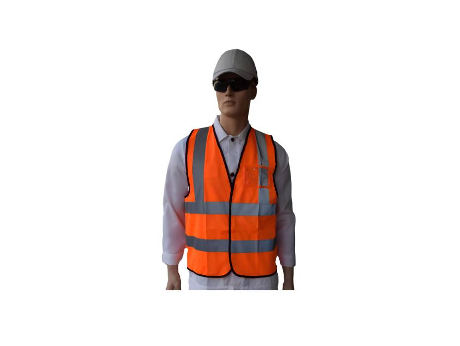EMPIRAL GLITTER ID Fabric Vest + ID Pocket, Fluorescent Orange, Large