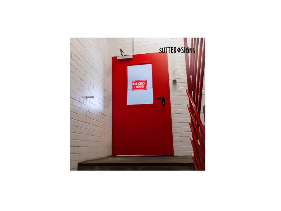 Emergency Exit Only Sticker, 6 x 9 inch