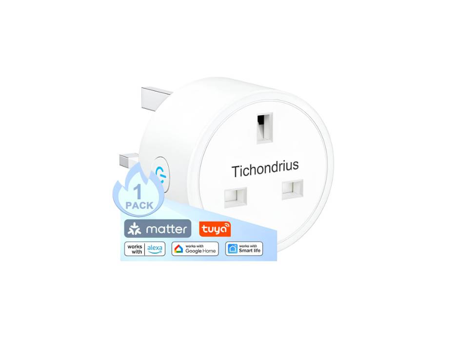 Tichondrius Smart Plug Work with Alexa, Apple HomeKit, Google Compatible SmartThings, Schedule Time, Tuya App&Voice Control Smart Outlet