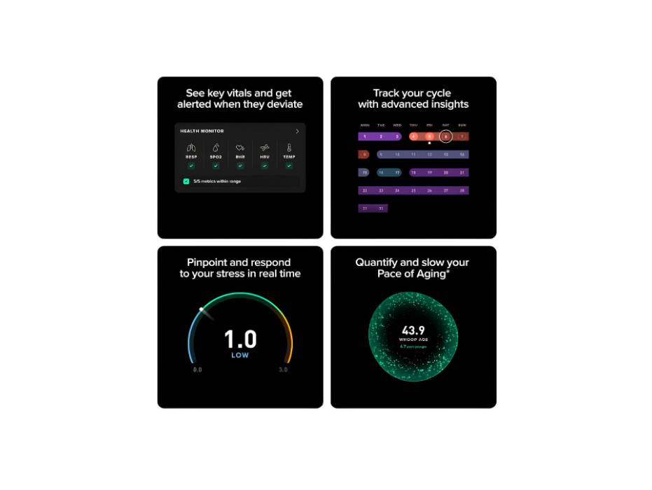 WHOOP Peak, 12-Month Membership, 5.0 Health and Fitness Wearable – 24/7 Activity and Sleep Tracker with Heart Rate, HRV, Stress Monitor, Personalized Coaching, 14+ Days Battery Life