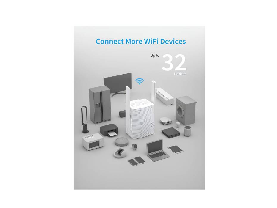 BrosTrend WiFi Extender AC1200 WiFi Booster and Signal Amplifier, 1200Mbps Dual Band, Coverage Up to 1600 sq.ft