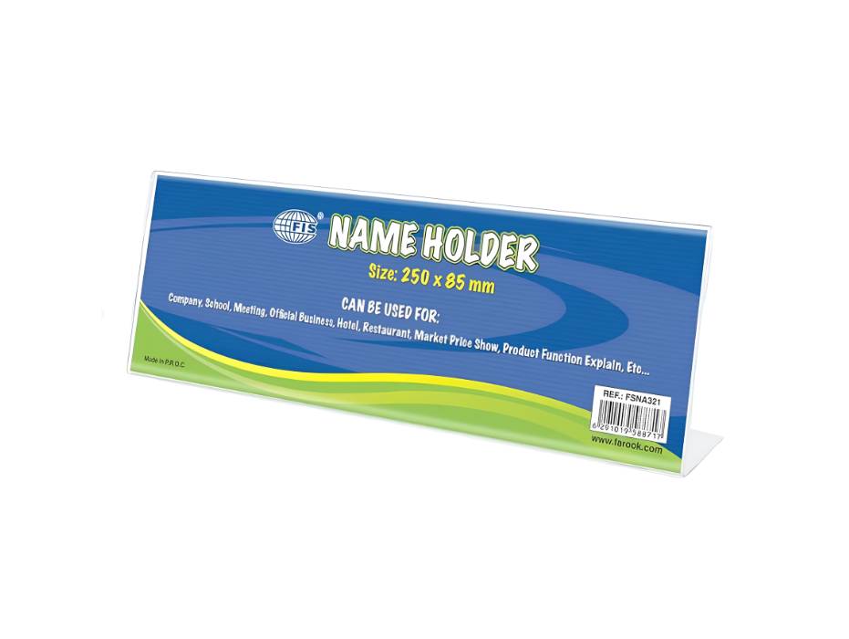 Acrylic Table Name Holder – Single-Sided, 250 x 85 mm (FSNA321N)