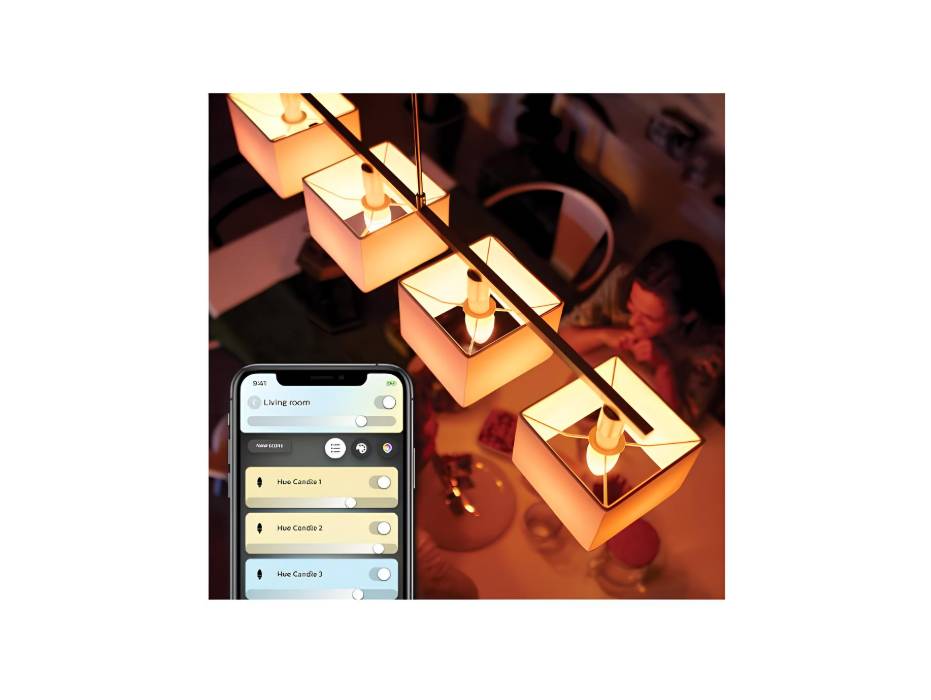 PHILIPS HUE White Smart Candle Bulb 470 Lumens [E14 Small Edison Screw] With Bluetooth (works with Alexa, Google Assistant, Apple Homekit)