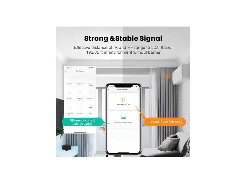 UanTii Tuya Smart IR RF Remote Control WiFi Universal Remote Controller, Smart AC Controller, Support Alexa and Google Home (IR+RF)